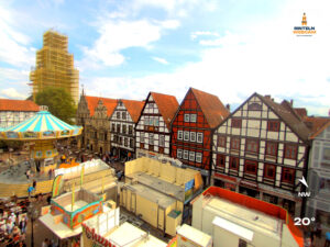 🕒 Update Rinteln (Sicht: Blick auf den Rintelner Marktplatz in Richtung St. Nikolai-Kirche) um 16:00 Uhr: 20,2°C.